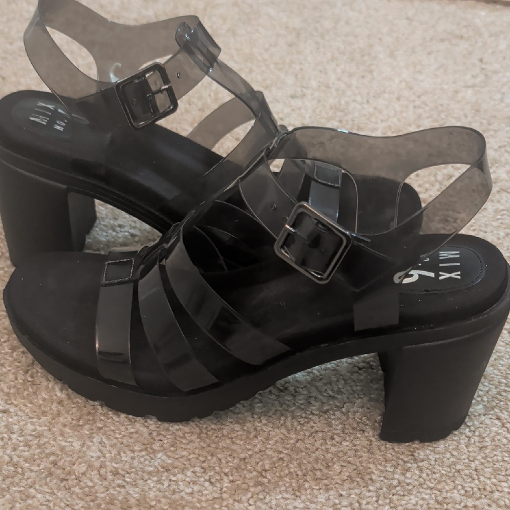 Mix No. 6 Black Platform Sandals